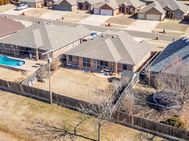 drone / aerial view with a residential view