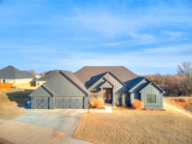 view of front of house with a garage