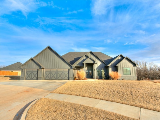 view of front of home with a garage