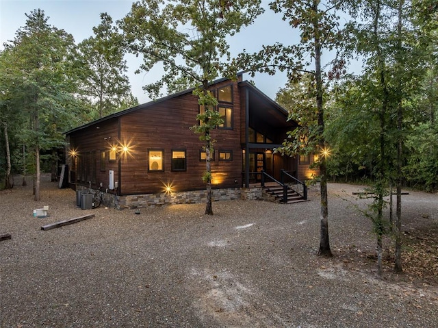 view of property exterior featuring central AC unit