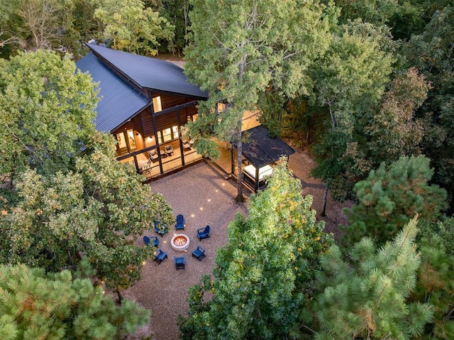 65 Rocky Rose Cir, Broken Bow, OK 74728 - aerial view of property and surrounding area featuring a heavily wooded area