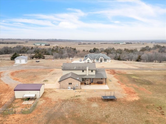 aerial view featuring a rural view