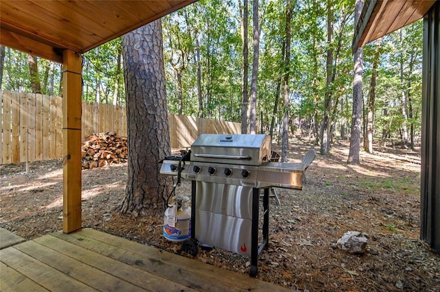 view of yard with a deck