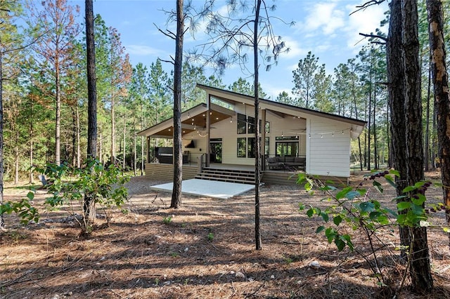 back of house featuring a patio and ceiling fan