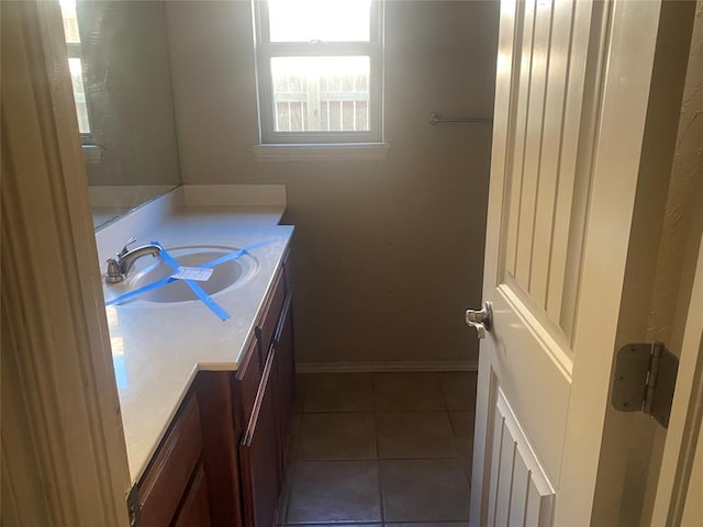 bathroom featuring vanity and tile patterned floors