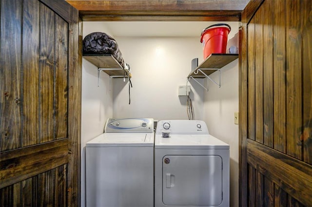 laundry area featuring washer and dryer