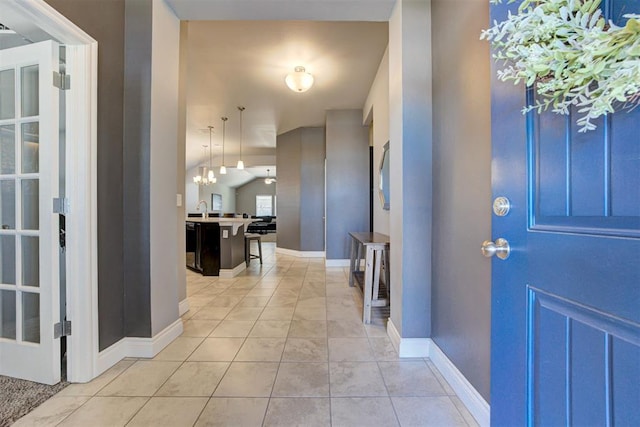 view of tiled foyer