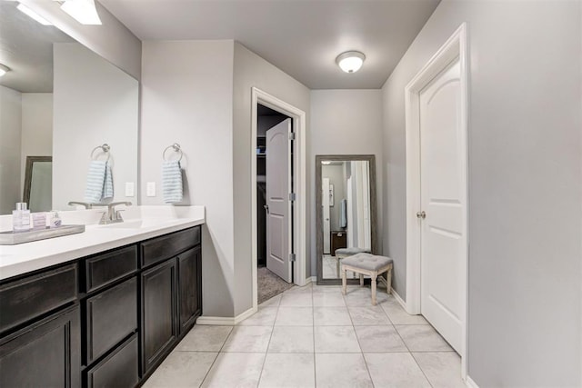 bathroom featuring vanity and tile patterned floors