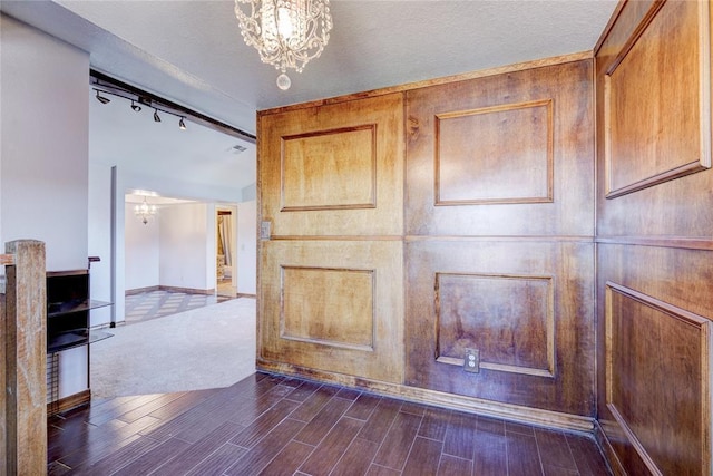 interior space featuring an inviting chandelier