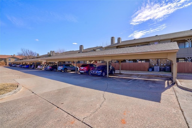 view of parking featuring a carport