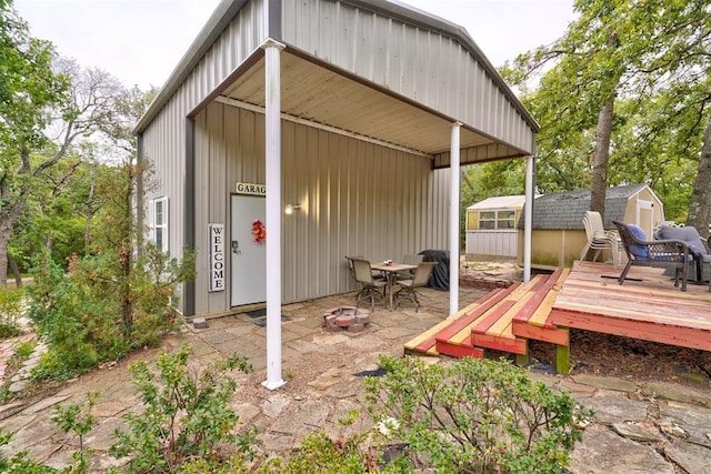 exterior space featuring a fire pit