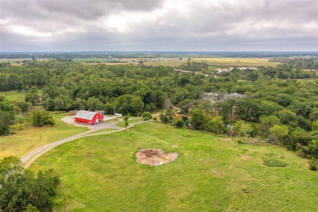 aerial view with a rural view