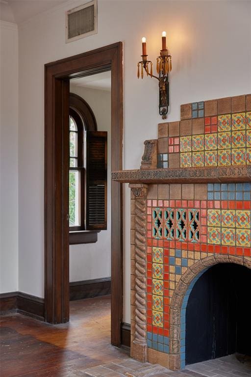 interior details featuring wood-type flooring