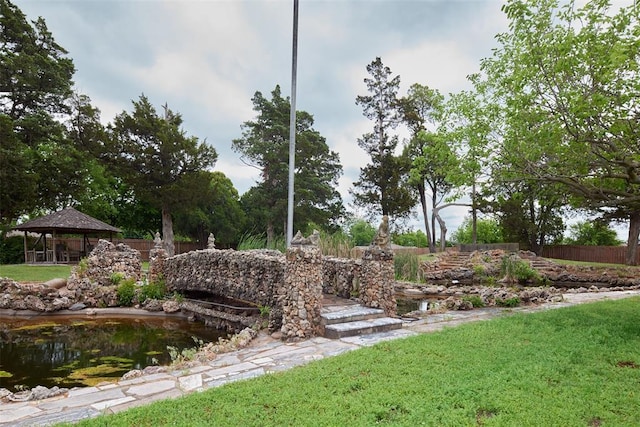 view of yard with a gazebo