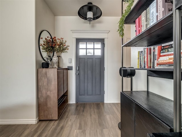 foyer entrance featuring hardwood / wood-style floors