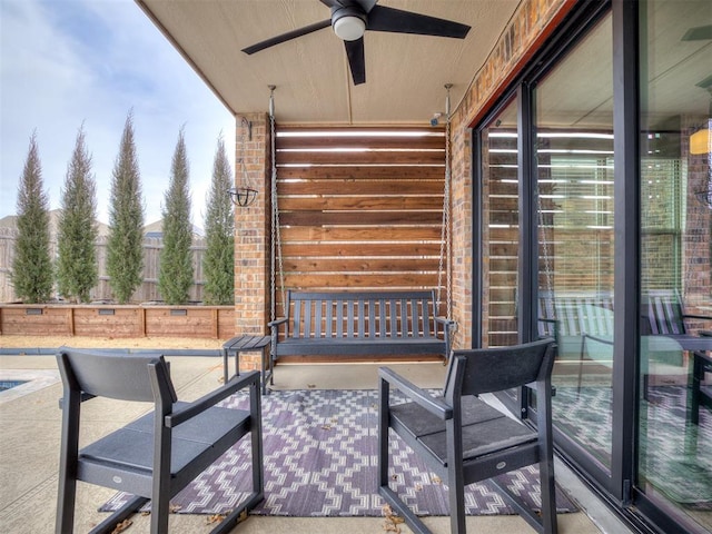 view of patio / terrace with ceiling fan