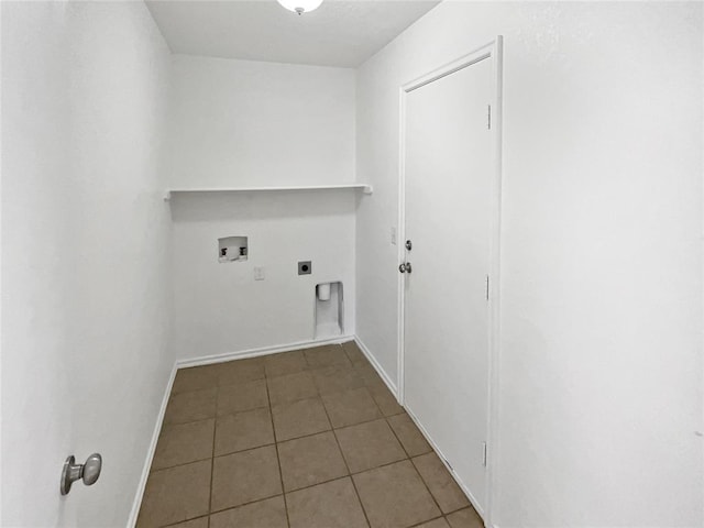 laundry area featuring hookup for a washing machine, electric dryer hookup, and tile patterned floors