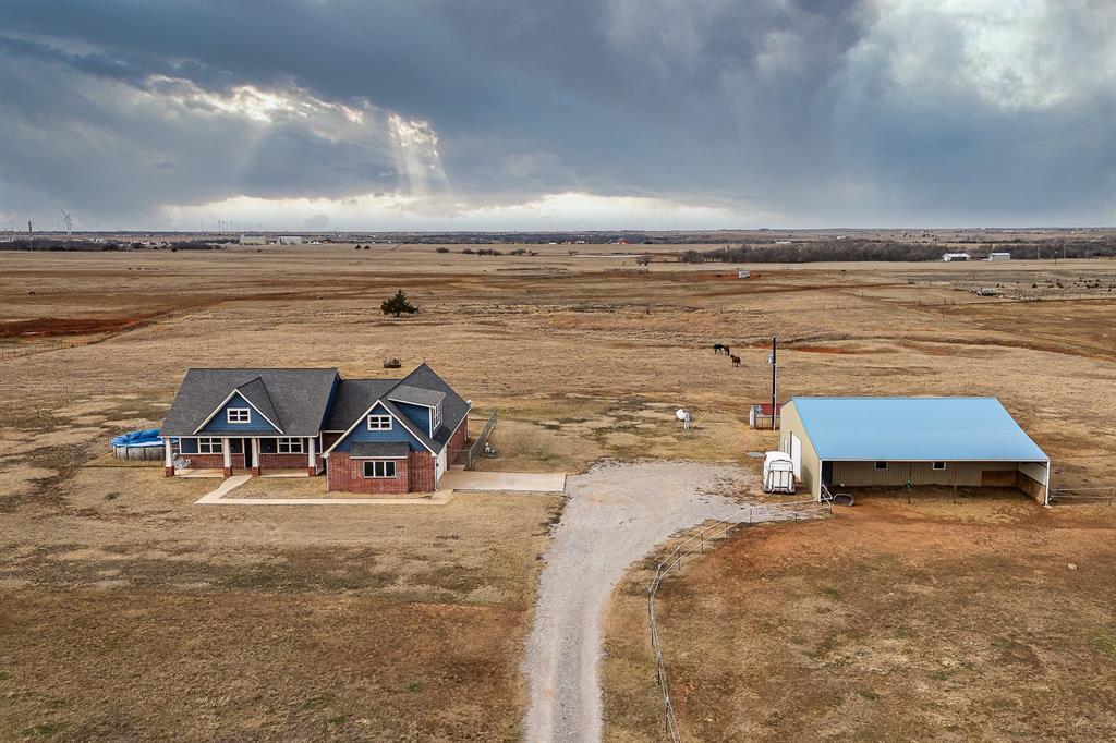 aerial view with a rural view