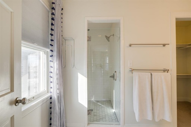 bathroom featuring walk in shower