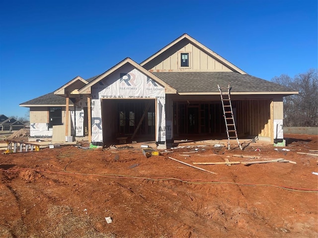 property under construction with a garage