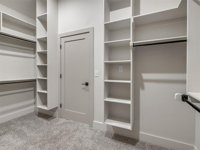 walk in closet featuring carpet