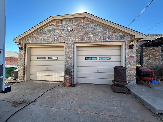 view of garage