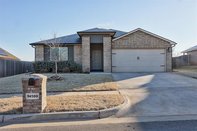 view of front of house with a garage