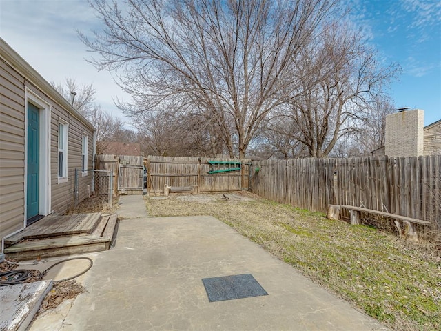 view of patio with a fenced backyard