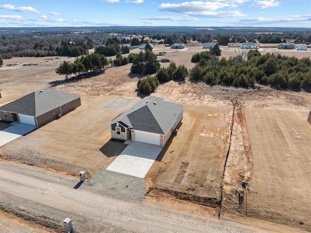 drone / aerial view with a rural view