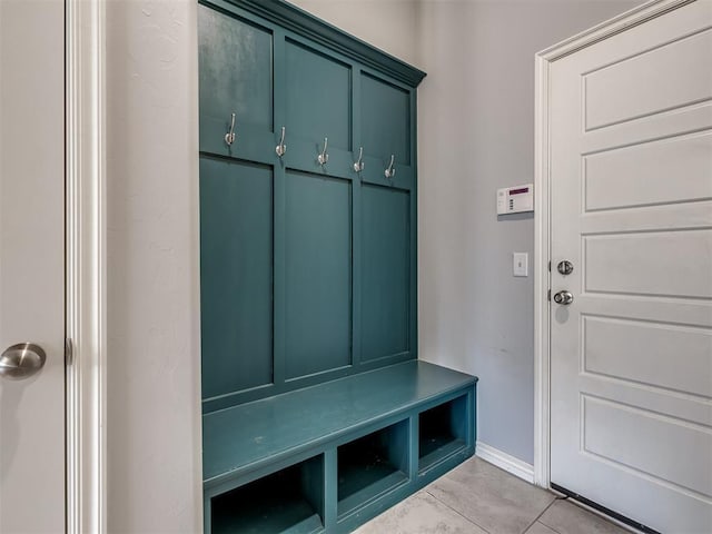 mudroom featuring light tile patterned floors