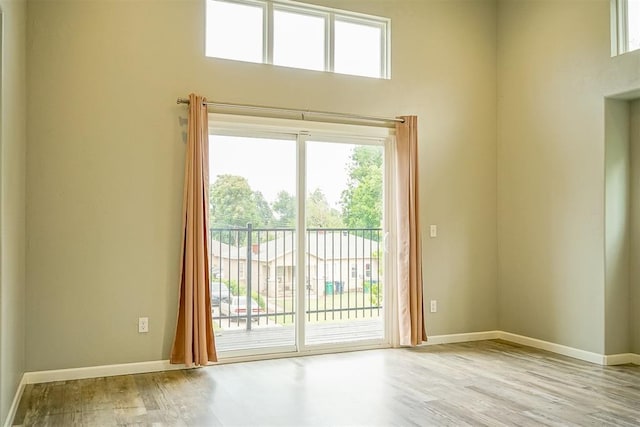 doorway featuring light hardwood / wood-style flooring and a healthy amount of sunlight