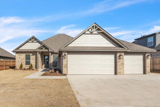 craftsman inspired home with a garage