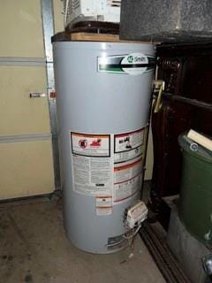 utility room with gas water heater