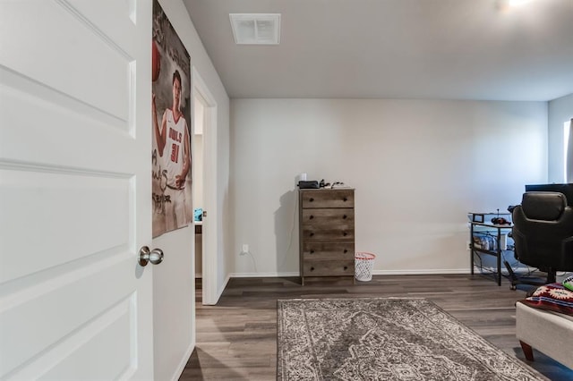 office featuring dark hardwood / wood-style flooring