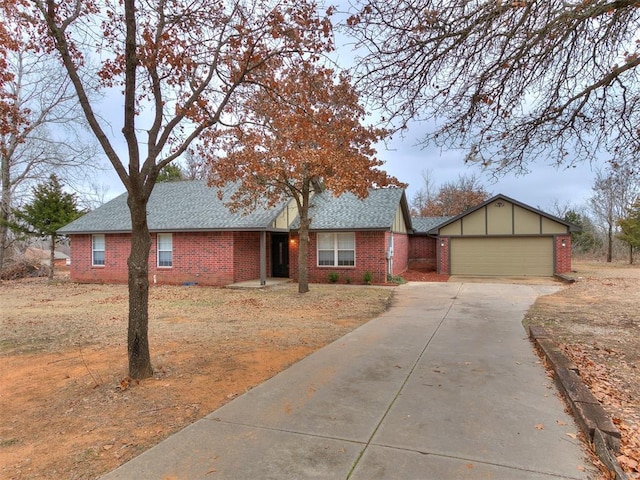 ranch-style home with a garage