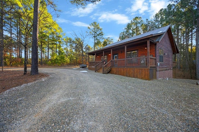 cabin with a porch