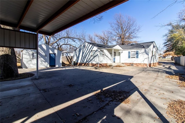 view of patio with a carport