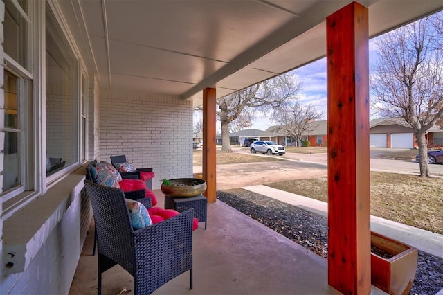 view of patio featuring covered porch