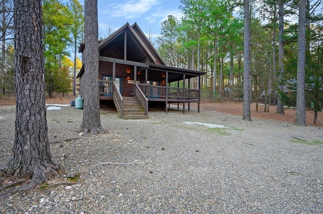 view of log-style house