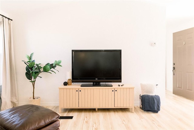 living room featuring light hardwood / wood-style flooring