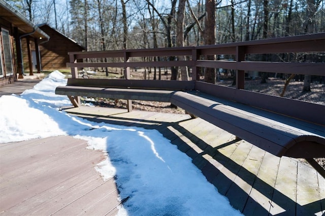 view of pool featuring a wooden deck