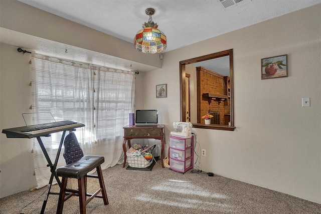 interior space featuring carpet