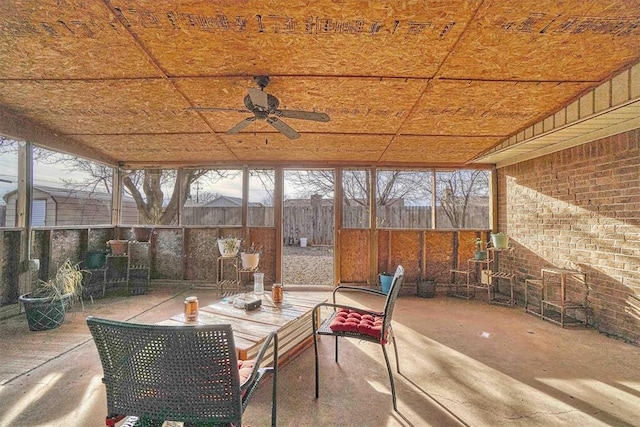 view of patio with ceiling fan