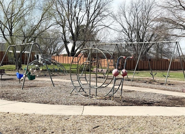 community play area with fence