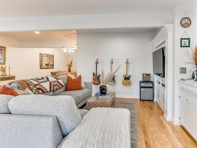 living room featuring light hardwood / wood-style floors