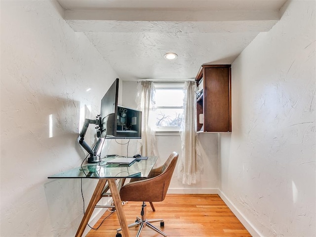 office with hardwood / wood-style flooring