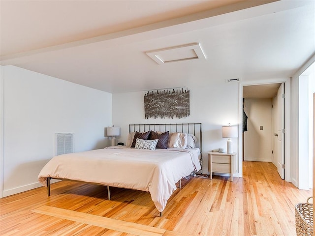 bedroom featuring light hardwood / wood-style flooring