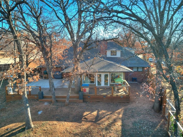 view of front of house with a deck