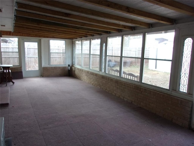 view of unfurnished sunroom