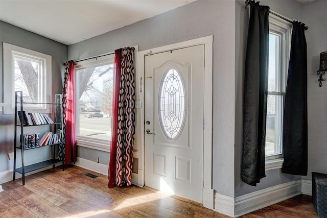 entryway featuring wood-type flooring